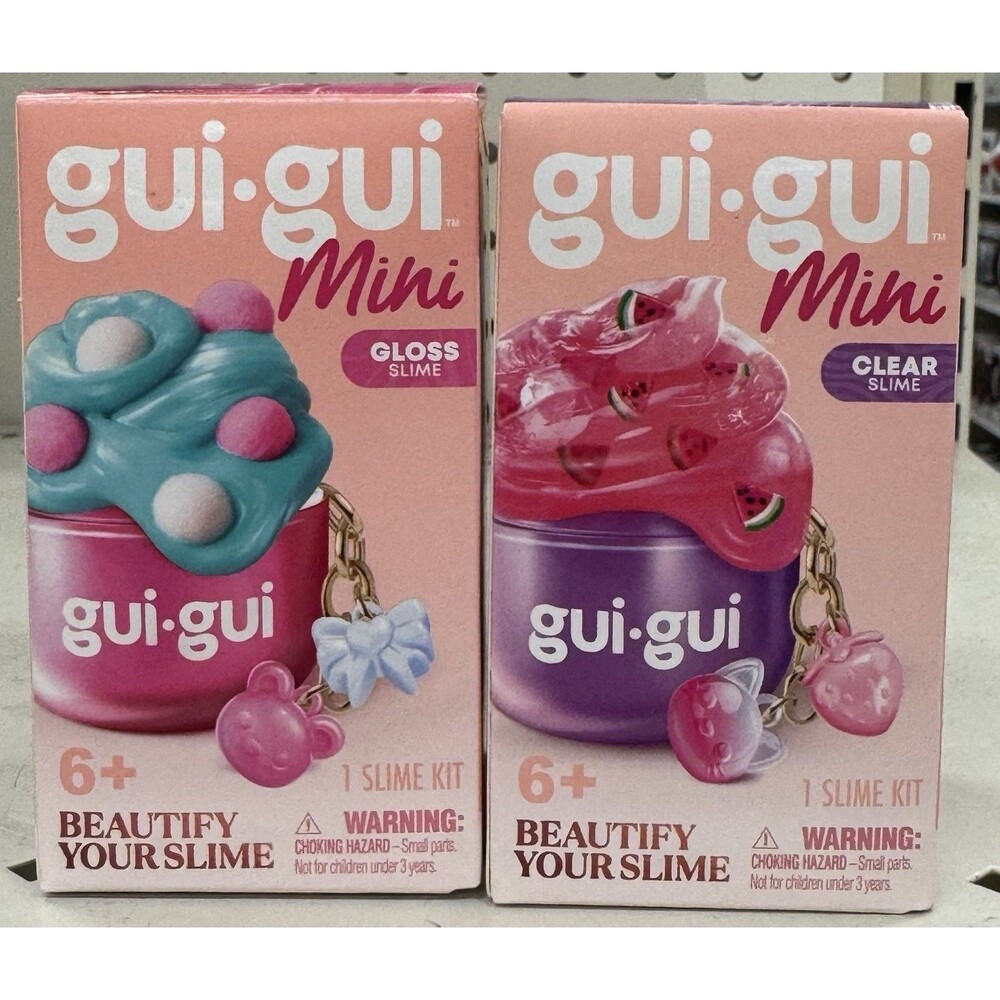 Gui-Gui Mini Slime Jar Keychain GLOSS Pack And CLEAR Pack